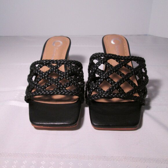Journee Evvie Sandal Black Weave Sz 6 NIB - Picture 4 of 8